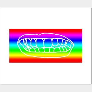 Natural Lips Rainbow Stripes Posters and Art